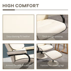 360 Swivel PU Leather Recliner Adjustable Lounge Chair High Back Armchair with Ottoman and Thick Foam Padding