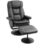 360 Swivel Recliner Chair Adjustable Recline Office Chair Soft PU Leather Computer Chair with Footrest