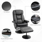 360 Swivel Recliner Chair Adjustable Recline Office Chair Soft PU Leather Computer Chair with Footrest