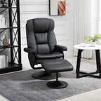 360 Swivel Recliner Chair Adjustable Recline Office Chair Soft PU Leather Computer Chair with Footrest
