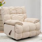 360 Swivel Recliner Upholstery Fabric Glider Rocker Recliner Single Lazy Sofa with Lumbar Support for Living Room