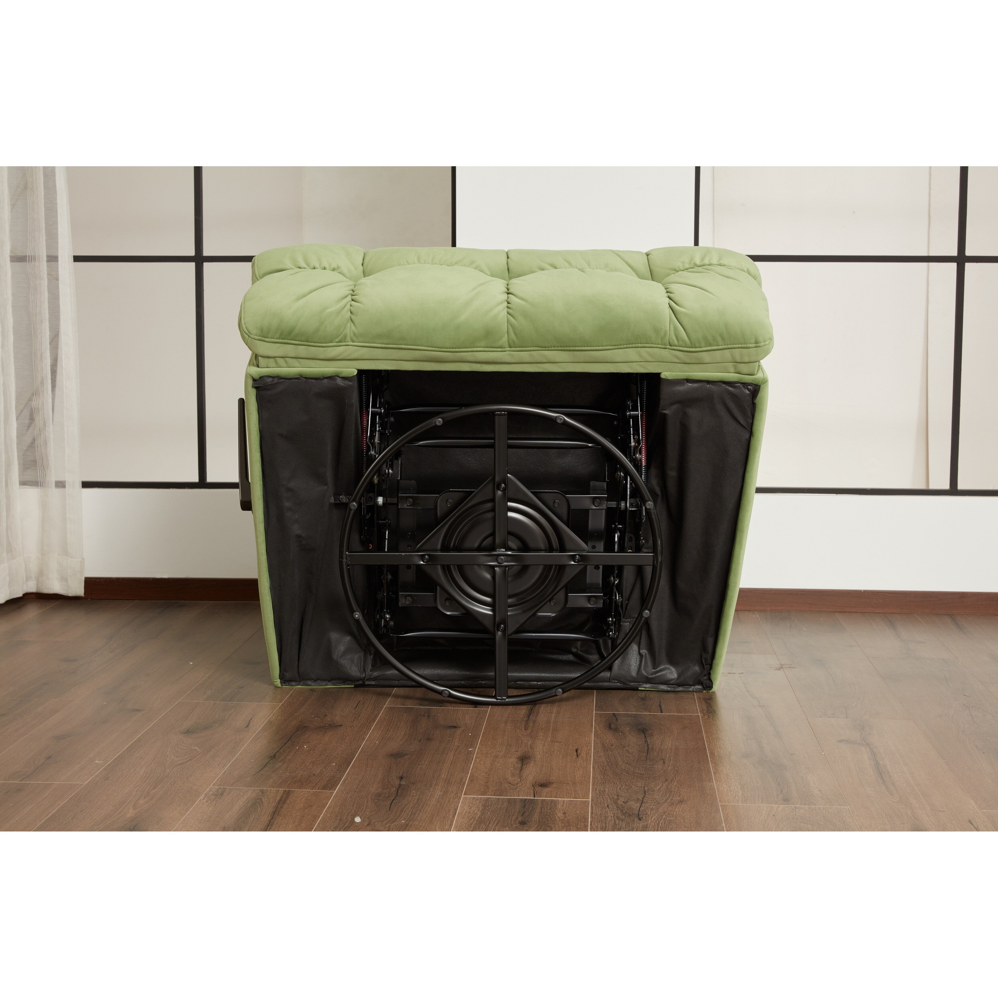 360 Swivel Recliner Upholstery Fabric Glider Rocker Recliner Single Lazy Sofa with Lumbar Support for Living Room