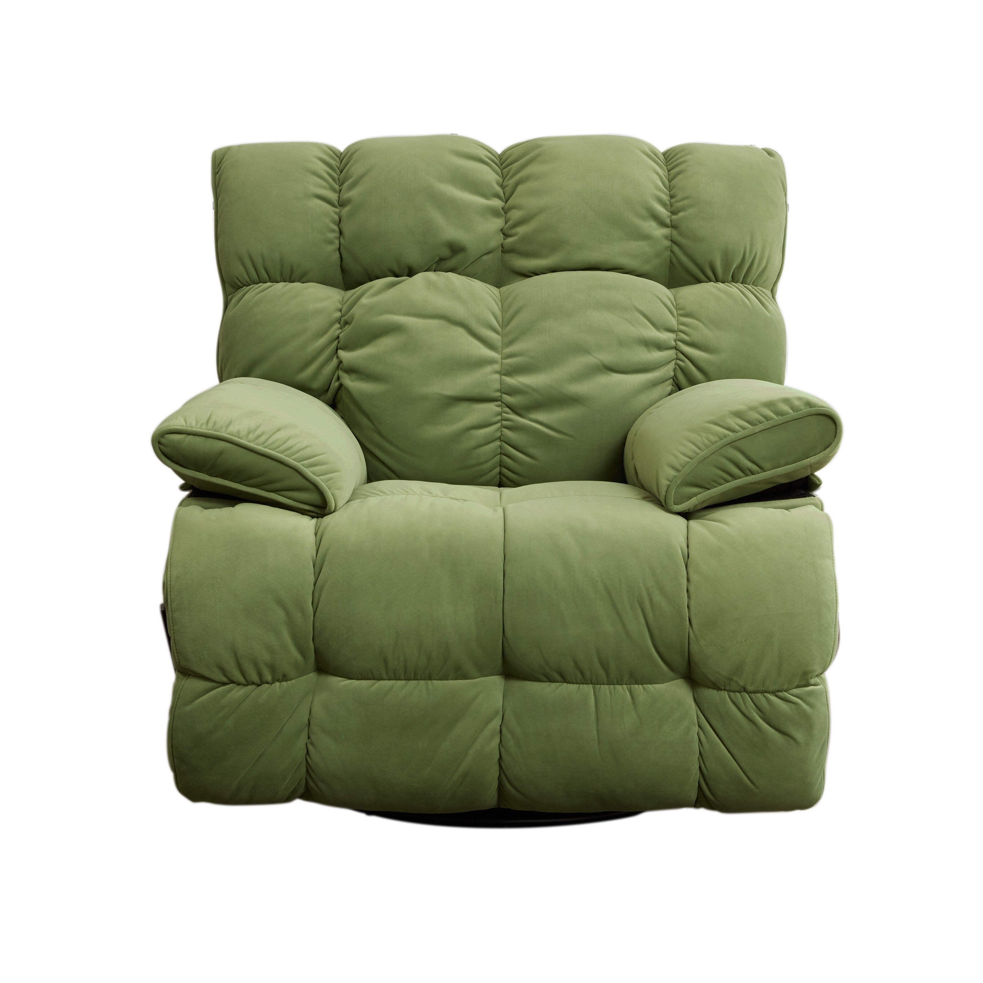 360 Swivel Recliner Upholstery Fabric Glider Rocker Recliner Single Lazy Sofa with Lumbar Support for Living Room