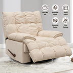 360 Swivel Recliner Upholstery Fabric Glider Rocker Recliner Single Lazy Sofa with Lumbar Support for Living Room