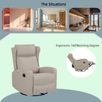 360 Swivel Rocking Recliner Chair with Adjustable Backrest - Modern Design for Living Room, Office and Entertainment Spaces