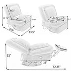 360 Swivel Rocking Recliner with Adjustable Backrest Corduroy