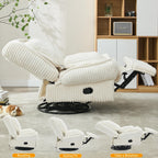 360 Swivel Rocking Recliner with Adjustable Backrest Corduroy