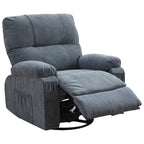 360° Linen Swivel Rocker Recliner with Side Pockets