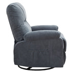 360° Linen Swivel Rocker Recliner with Side Pockets