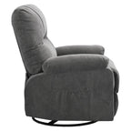 360° Linen Swivel Rocker Recliner with Side Pockets