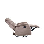 360° Rocking Swivel Recliner Chair with Adjustable Backrest, Durable Fabric, Modern Reclining Sofa with Lumbar Support