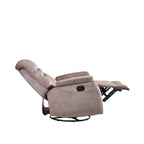 360° Rocking Swivel Recliner Chair with Adjustable Backrest, Durable Fabric, Modern Reclining Sofa with Lumbar Support