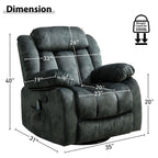 360° Rotatable Swing Manual Massage Rocker Recliner With Heat And Vibration