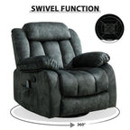 360° Rotatable Swing Manual Massage Rocker Recliner With Heat And Vibration