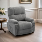 360° Rotating Recliner Chair with Adjustable Backrest, Swivel Rocking Armchair with Footrest, Soft Cushions & Side Pockets
