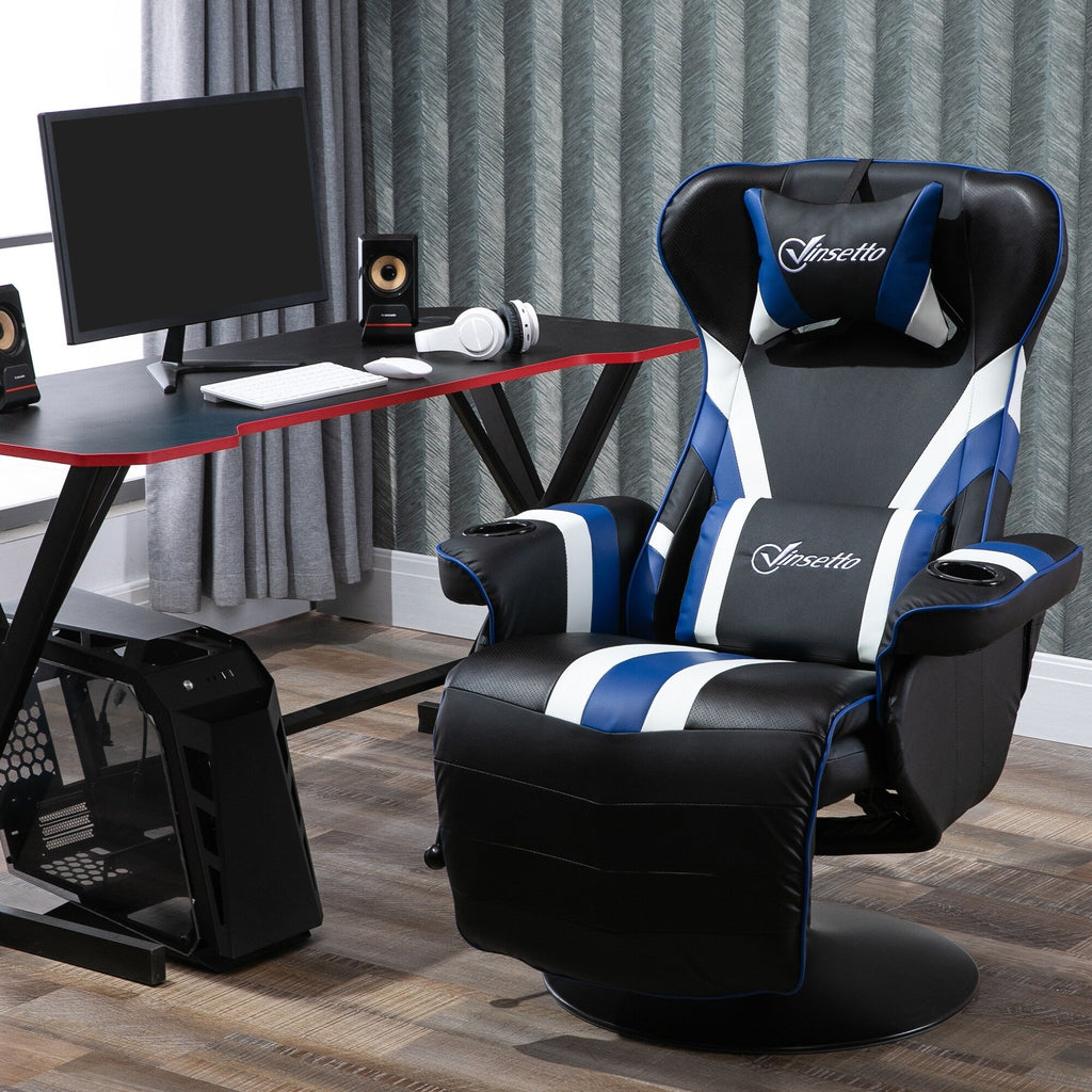 360Â° Rotation Gaming Chair Racing Style Computer Recliner Ergonomic Office Chair with Lumbar Support, Footrest and Cup Holder