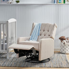 360° Rotation Lounge Chair with Classic Style for Living Room or Bedroom, Lever-Control Recliner for Reading & Relaxation