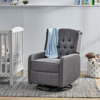360° Rotation Lounge Chair with Classic Style for Living Room or Bedroom, Lever-Control Recliner for Reading & Relaxation