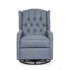 360° Rotation Lounge Chair with Classic Style for Living Room or Bedroom, Lever-Control Recliner for Reading & Relaxation