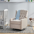 360° Rotation Lounge Chair with Classic Style for Living Room or Bedroom, Lever-Control Recliner for Reading & Relaxation