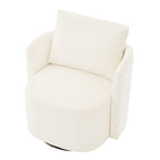 360Â° Swivel Chair, Chenille Barrel Armchair, Curved Design Lounge Chair Upholstered Swivel Sofa Chair for Living Room