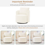 360Â° Swivel Chair, Chenille Barrel Armchair, Curved Design Lounge Chair Upholstered Swivel Sofa Chair for Living Room