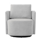 360Â° Swivel Chair, Chenille Barrel Armchair, Curved Design Lounge Chair Upholstered Swivel Sofa Chair for Living Room