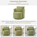 360Â° Swivel Chair, Chenille Barrel Armchair, Curved Design Lounge Chair Upholstered Swivel Sofa Chair for Living Room