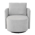 360Â° Swivel Chair, Chenille Barrel Armchair, Curved Design Lounge Chair Upholstered Swivel Sofa Chair for Living Room