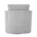 360Â° Swivel Chair, Chenille Barrel Armchair, Curved Design Lounge Chair Upholstered Swivel Sofa Chair for Living Room