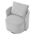 360Â° Swivel Chair, Chenille Barrel Armchair, Curved Design Lounge Chair Upholstered Swivel Sofa Chair for Living Room