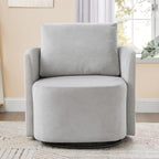 360Â° Swivel Chair, Chenille Barrel Armchair, Curved Design Lounge Chair Upholstered Swivel Sofa Chair for Living Room
