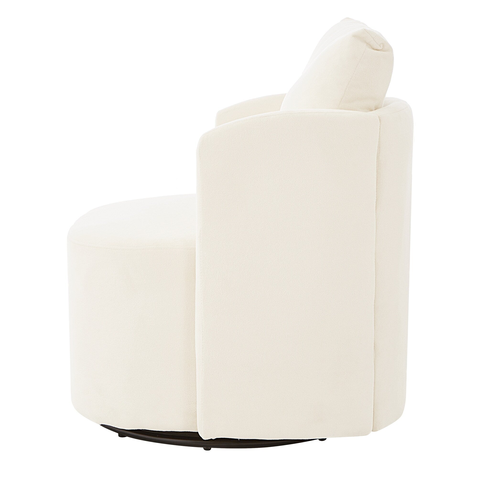 360Â° Swivel Chair, Chenille Barrel Armchair, Curved Design Lounge Chair Upholstered Swivel Sofa Chair for Living Room