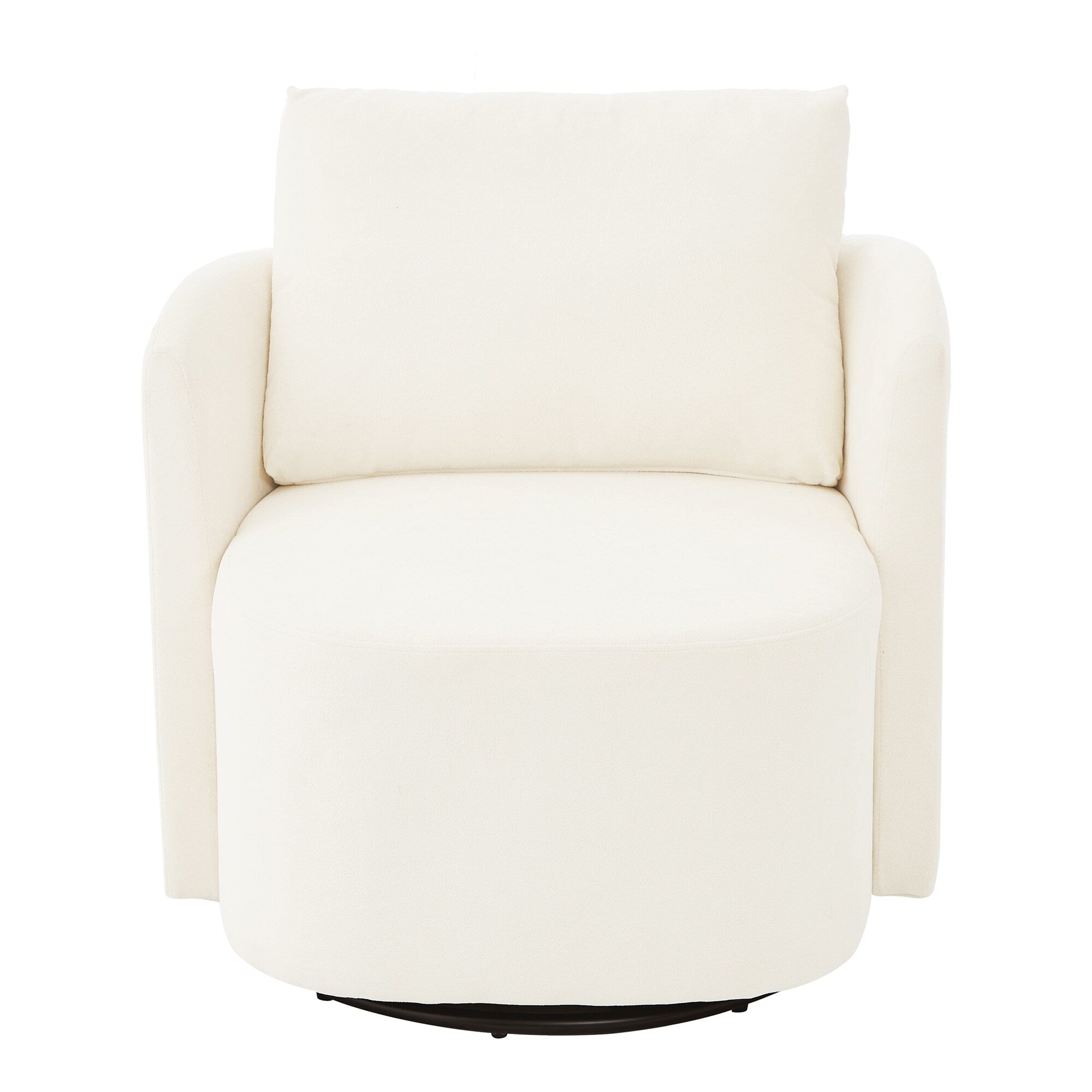 360Â° Swivel Chair, Chenille Barrel Armchair, Curved Design Lounge Chair Upholstered Swivel Sofa Chair for Living Room