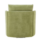 360Â° Swivel Chair, Chenille Barrel Armchair, Curved Design Lounge Chair Upholstered Swivel Sofa Chair for Living Room