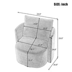 360Â° Swivel Chair, Chenille Barrel Armchair, Curved Design Lounge Chair Upholstered Swivel Sofa Chair for Living Room