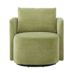360Â° Swivel Chair, Chenille Barrel Armchair, Curved Design Lounge Chair Upholstered Swivel Sofa Chair for Living Room