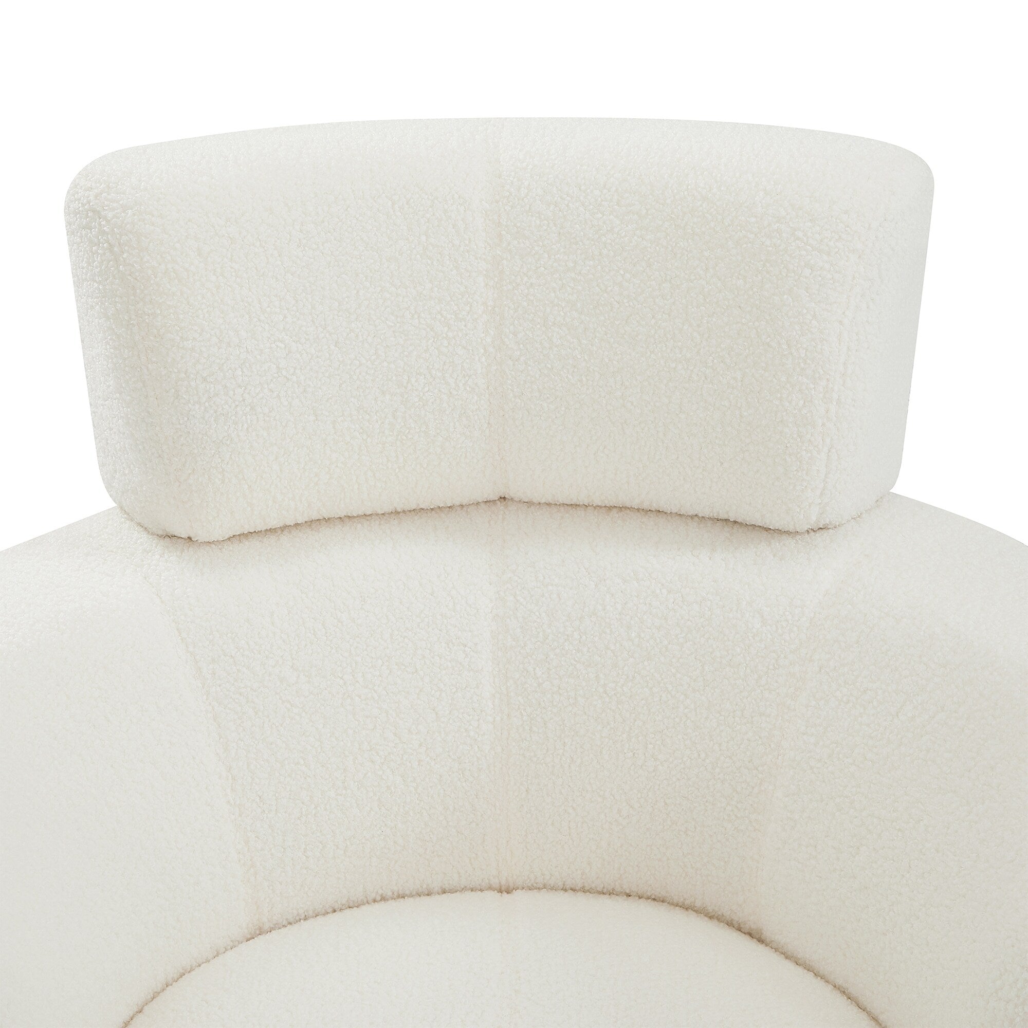 360Â° Swivel Chair, Upholstered Barrel Chair with Adjustable Headrest Modern Swivel Round Sofa Chair for Living Room