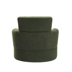 360Â° Swivel Chair, Upholstered Barrel Chair with Adjustable Headrest Modern Swivel Round Sofa Chair for Living Room