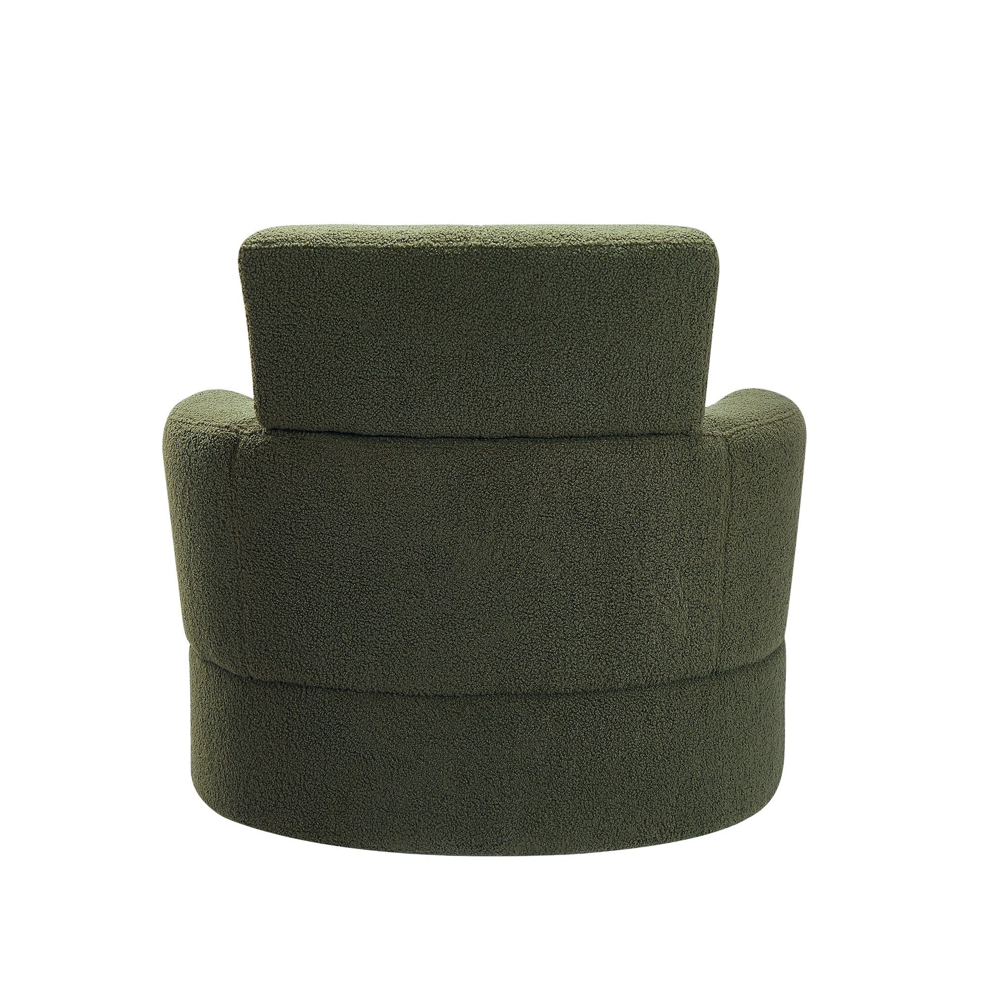360Â° Swivel Chair, Upholstered Barrel Chair with Adjustable Headrest Modern Swivel Round Sofa Chair for Living Room