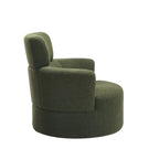 360Â° Swivel Chair, Upholstered Barrel Chair with Adjustable Headrest Modern Swivel Round Sofa Chair for Living Room