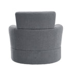 360Â° Swivel Chair, Upholstered Barrel Chair with Adjustable Headrest Modern Swivel Round Sofa Chair for Living Room