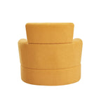 360Â° Swivel Chair, Upholstered Barrel Chair with Adjustable Headrest Modern Swivel Round Sofa Chair for Living Room