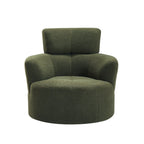 360Â° Swivel Chair, Upholstered Barrel Chair with Adjustable Headrest Modern Swivel Round Sofa Chair for Living Room
