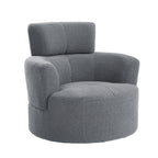 360Â° Swivel Chair, Upholstered Barrel Chair with Adjustable Headrest Modern Swivel Round Sofa Chair for Living Room
