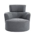 360Â° Swivel Chair, Upholstered Barrel Chair with Adjustable Headrest Modern Swivel Round Sofa Chair for Living Room