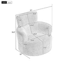 360Â° Swivel Chair, Upholstered Barrel Chair with Adjustable Headrest Modern Swivel Round Sofa Chair for Living Room