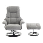 360° Swivel Ergonomic Recliner Chair with Ottoman, Adjustable Backrest, 5 Vibration Massage, Seat Heating, Chenille Fabric