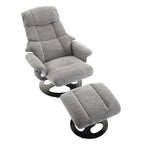 360° Swivel Ergonomic Recliner Chair with Ottoman, Adjustable Backrest, 5 Vibration Massage, Seat Heating, Chenille Fabric