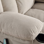 360° Swivel Heated Massage Recliner with USB Charging, Cup Holders, Side Storage, and Plush Fleece Upholstery